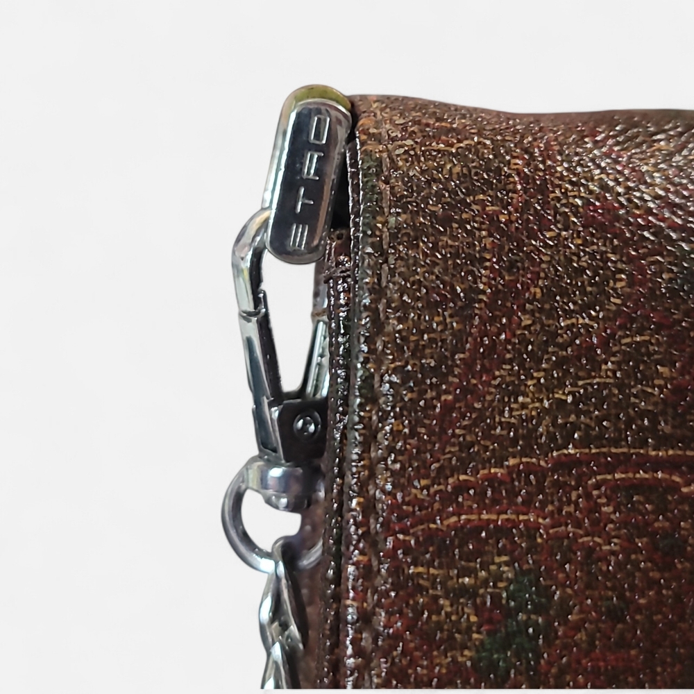 Etro Patterned Brown Clutch with Silver Chain - Picture 5 of 9